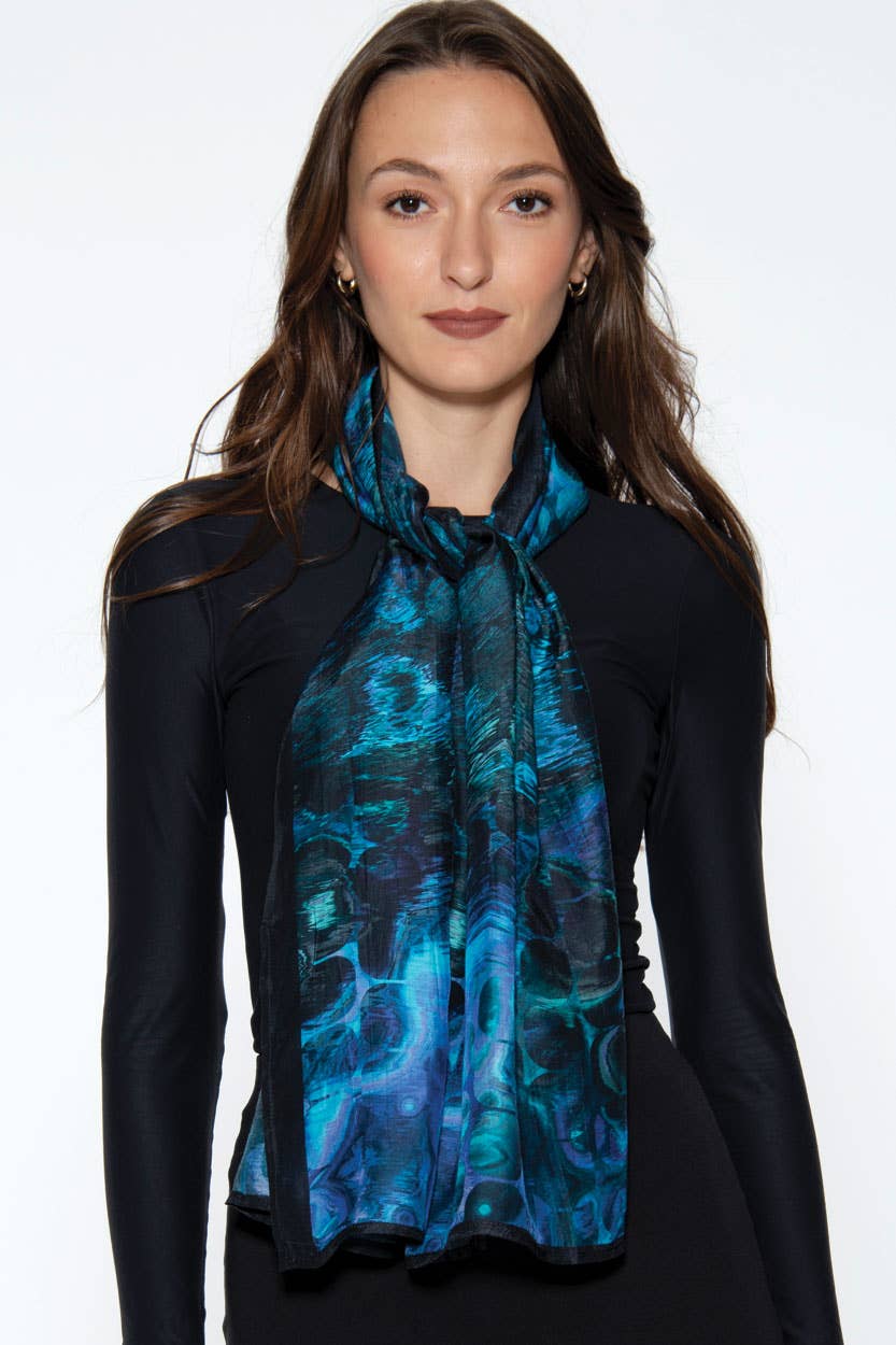 Samiya Schals: Blauer Abstrakt