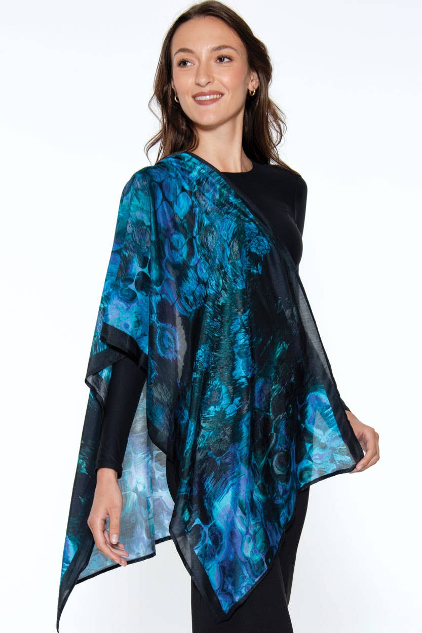 Samiya Schals: Blauer Abstrakt