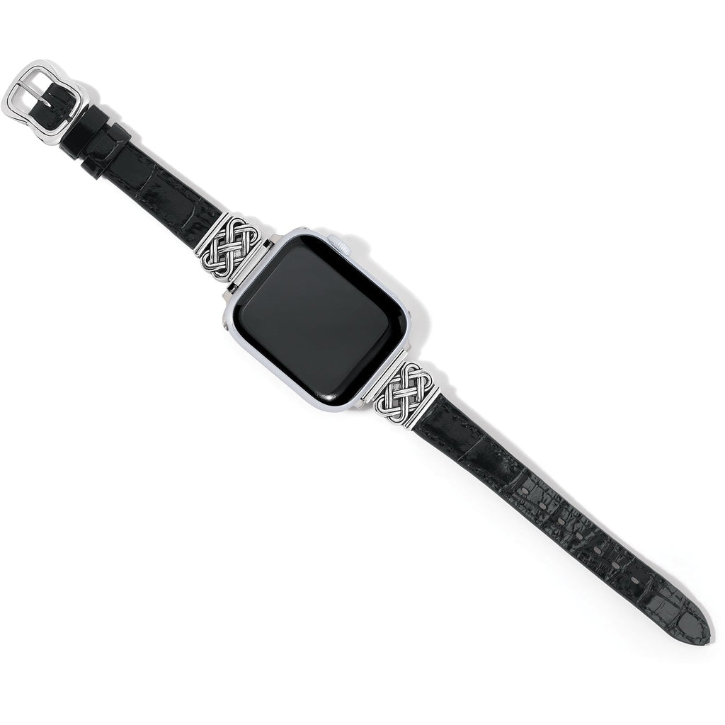 Brighton Interlok Reversible Leather Apple Watch® Band Style W20413 - Schwarz / Braun