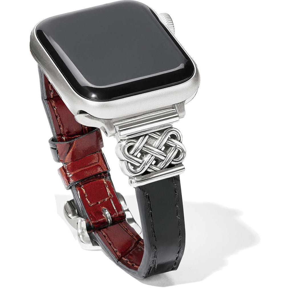 Brighton Interlok Reversible Leather Apple Watch® Band Style W20413 - Schwarz / Braun
