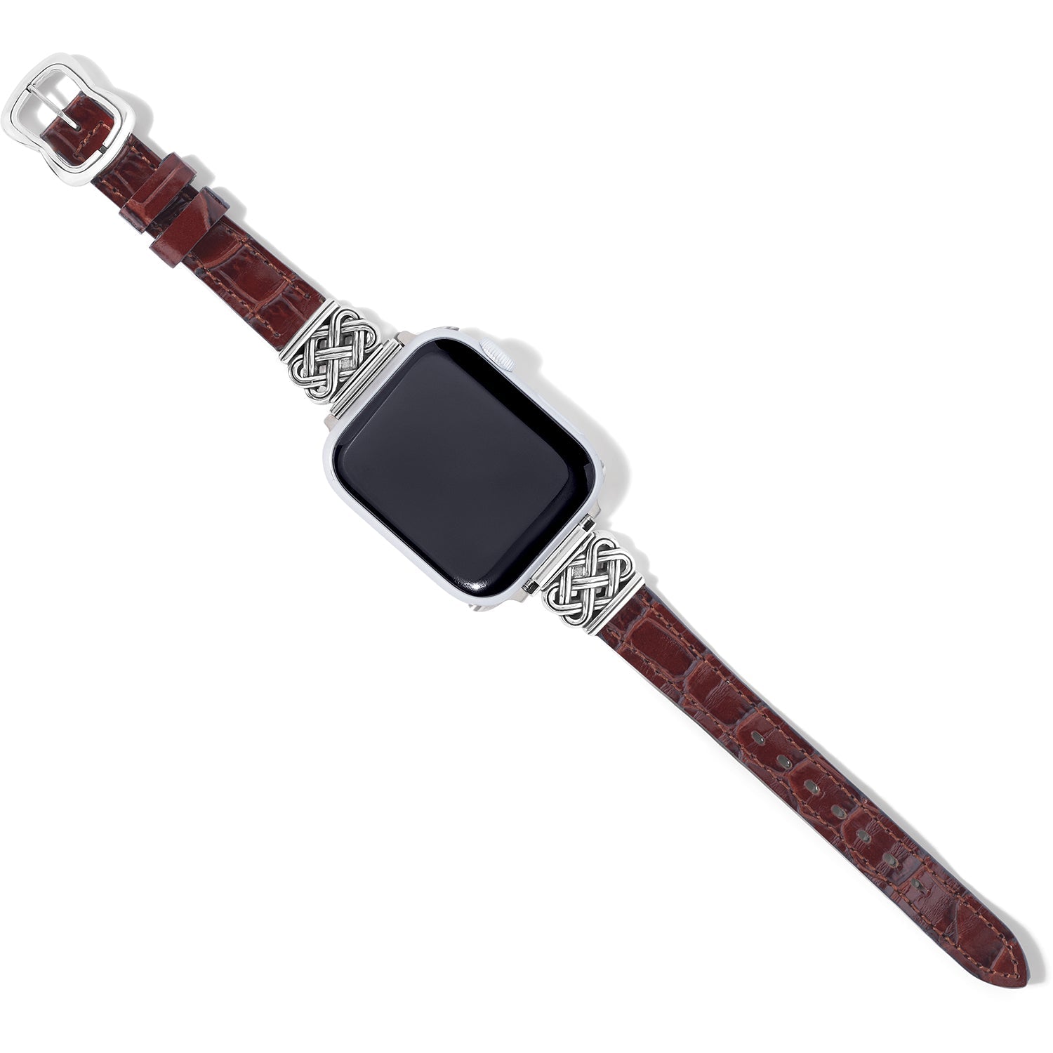 Brighton Interlok Reversible Leather Apple Watch® Band Style W20413 - Schwarz / Braun