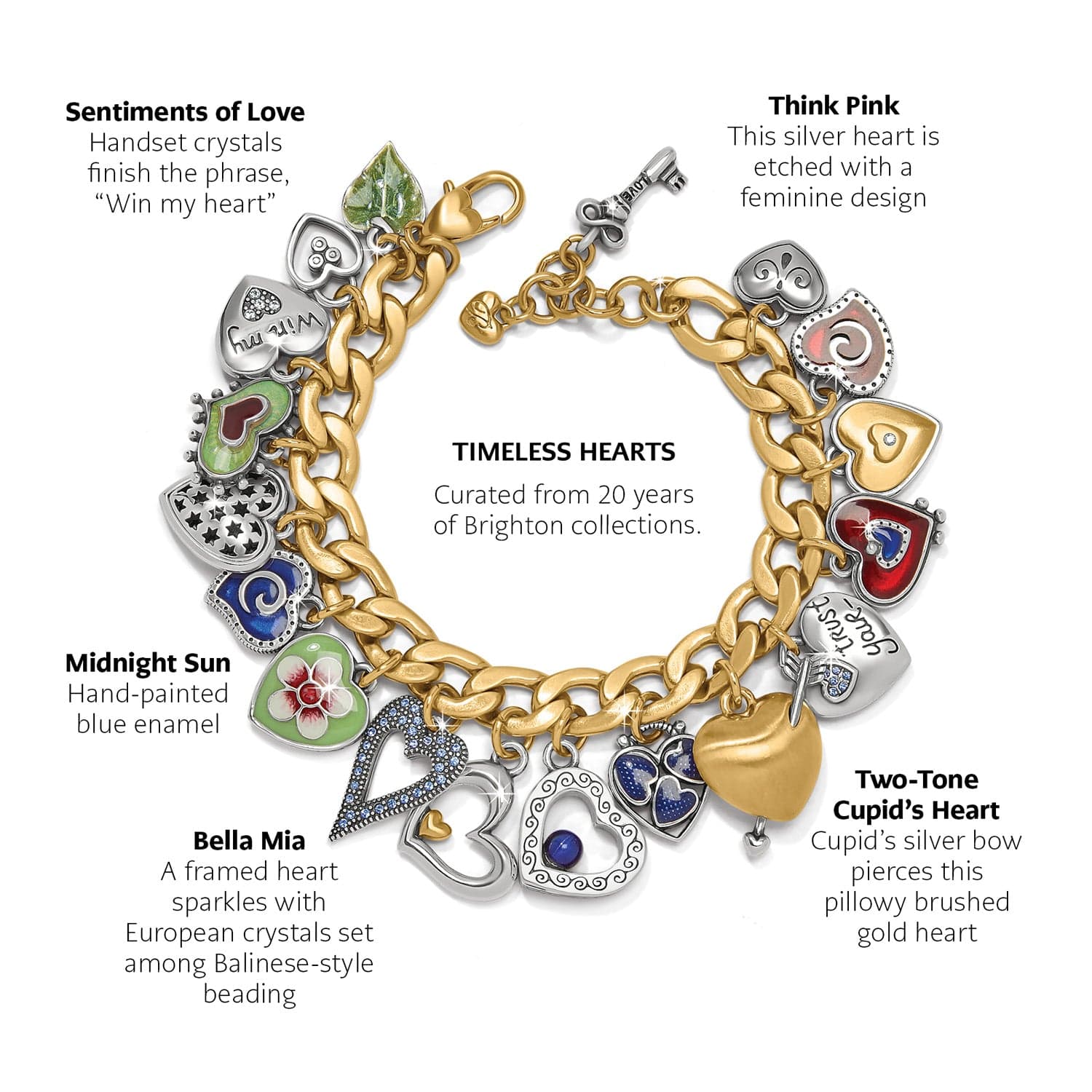 Brighton One Heart Charm Armband Stil JF0209