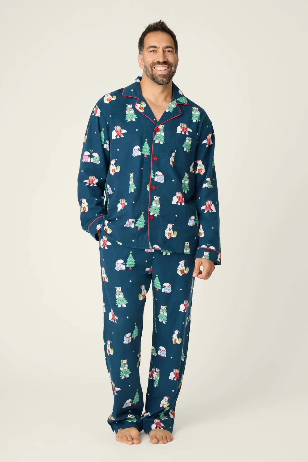 LAST ONE SZ XXL - PJ Salvage Männer Bearly Awake Flannel Set Style RVMFL - Marine