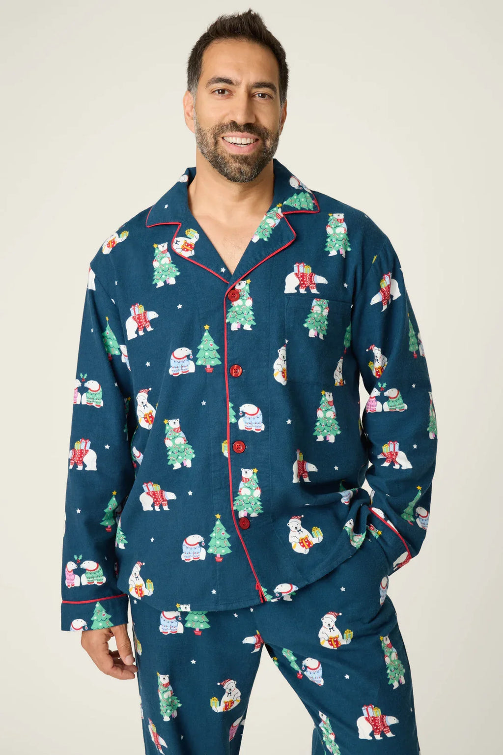 LAST ONE SZ XXL - PJ Salvage Männer Bearly Awake Flannel Set Style RVMFL - Marine