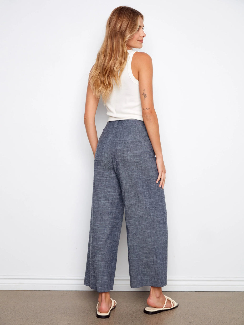 Charlie B. Stretch Leinen Wide Leg Hose Style C5751 - Indigo