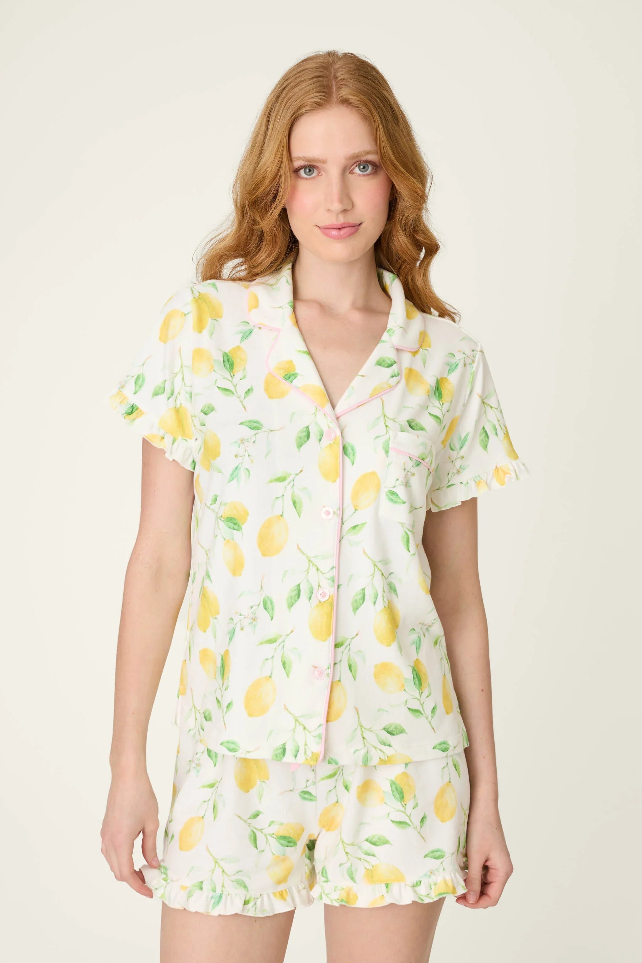 PJ Salvage Kurzarm La Dolce Spritz Lemon Set Stil RYLDST - Elfenbein