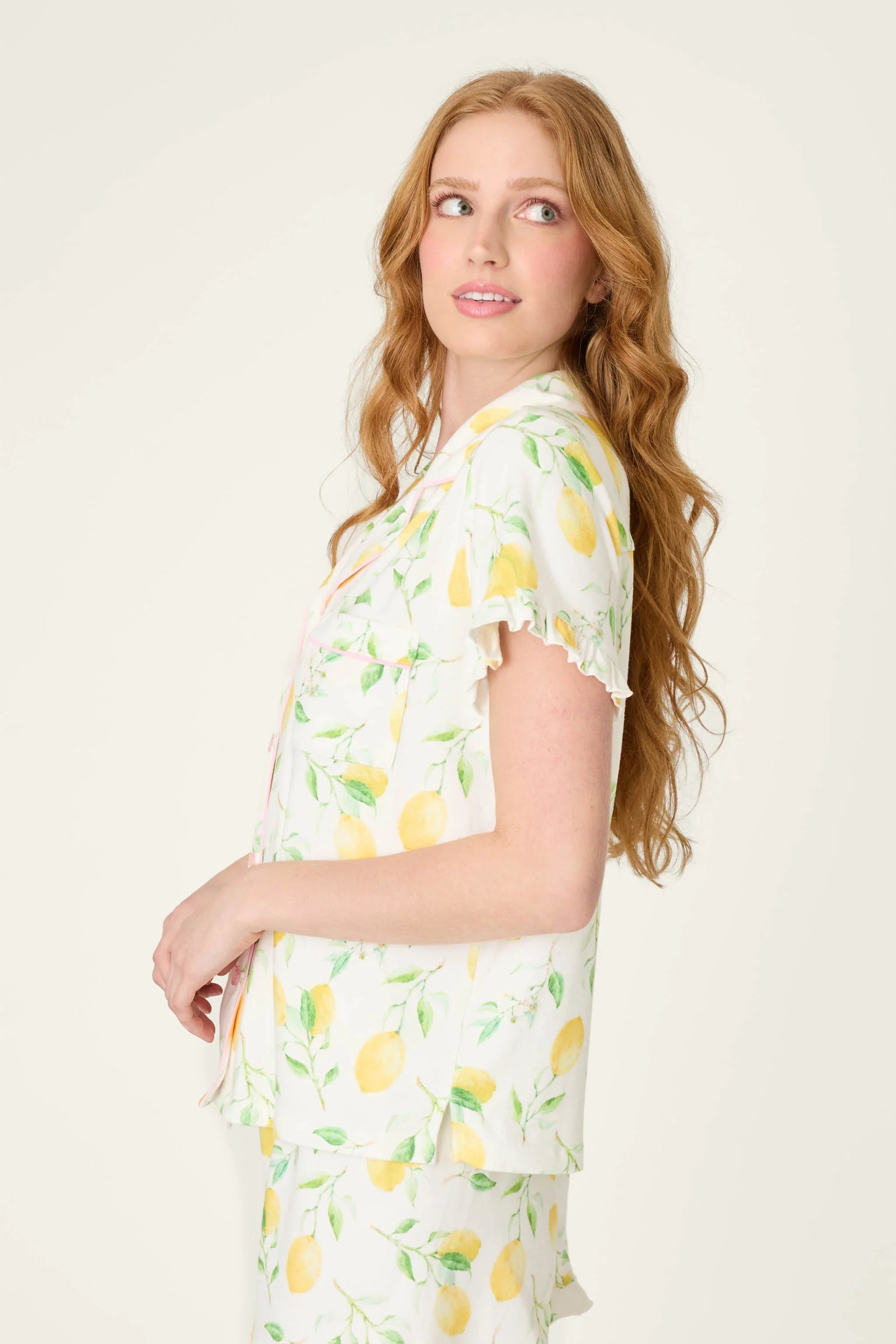 PJ Salvage Kurzarm La Dolce Spritz Lemon Set Stil RYLDST - Elfenbein
