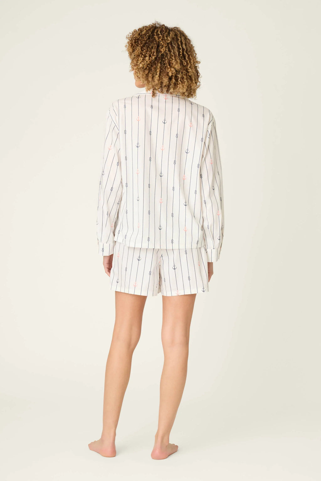 PJ Salvage Afterparty Segeln weg 100% Baumwolle Poplin Pajama Set Style R7APST - Elfenbein