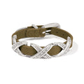 Brighton Kriss Kross Etched Bandit Armband Style 07903G - Olivgrün