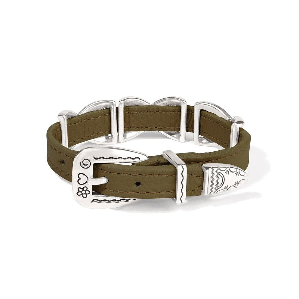 Brighton Kriss Kross Etched Bandit Armband Style 07903G - Olivgrün