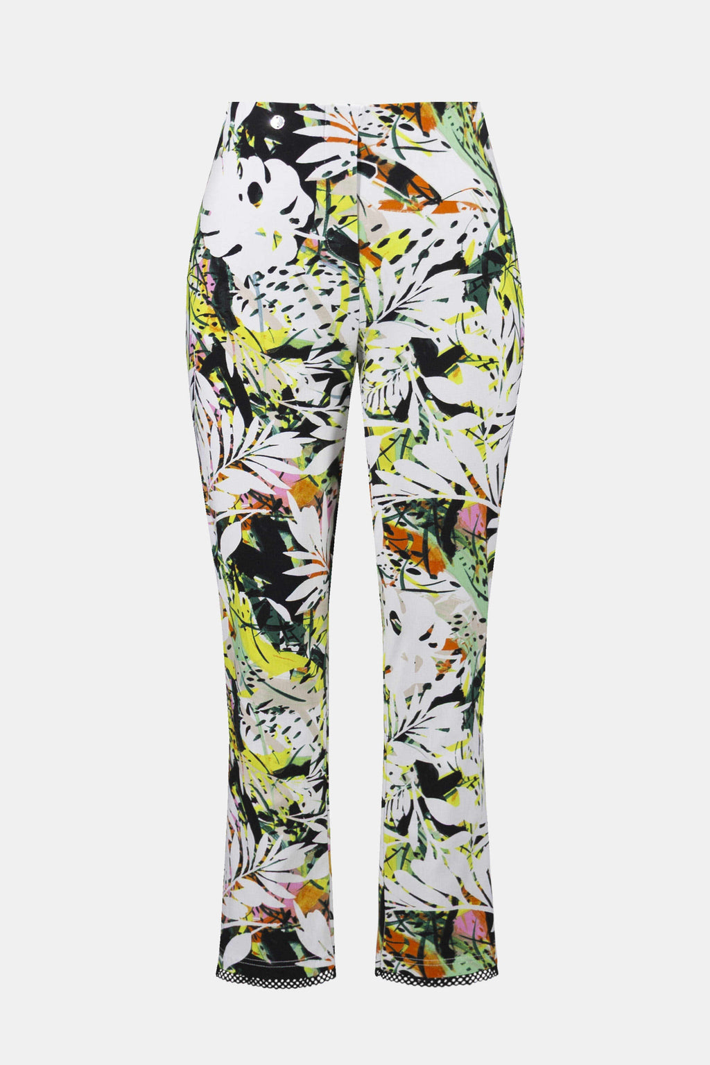 LAST ONE SZ 8 - Joseph Ribkoff Tropical Print Pull-On Hose mit Mesh Detail Style 261603