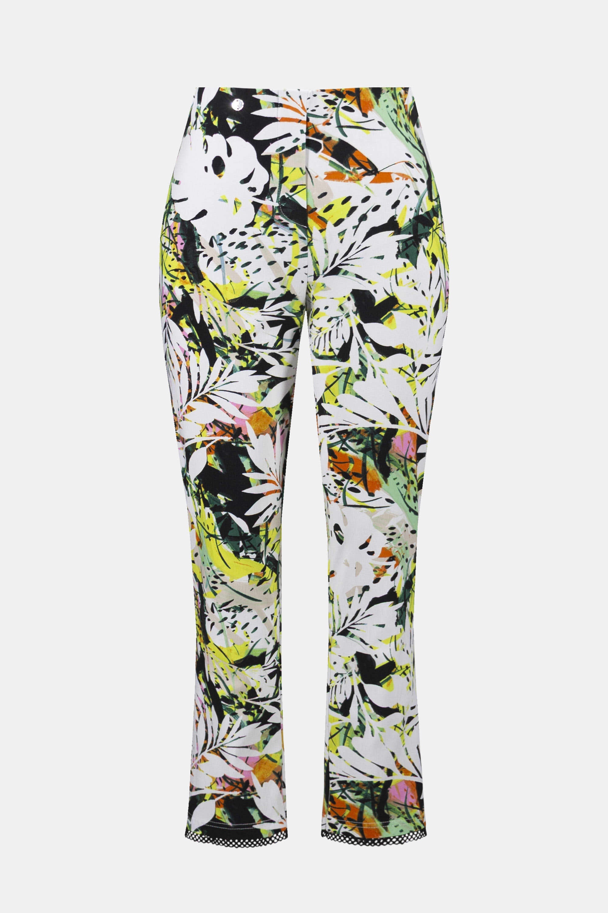 LAST ONE SZ 8 - Joseph Ribkoff Tropical Print Pull-On Hose mit Mesh Detail Style 261603