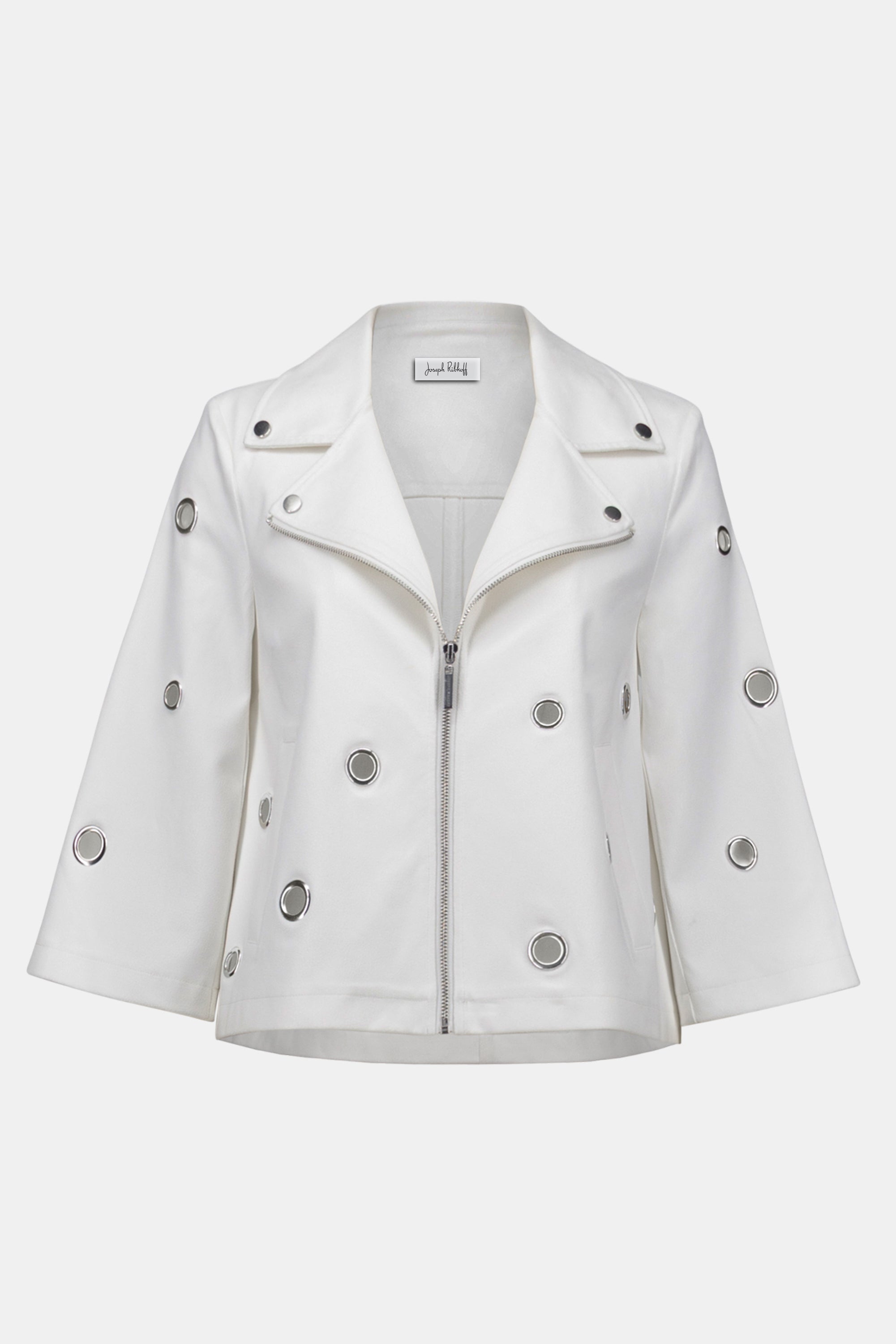 Joseph Ribkoff veredelte Faux Suede Swing Jacke mit Grommets Style 261905 - Vanilla