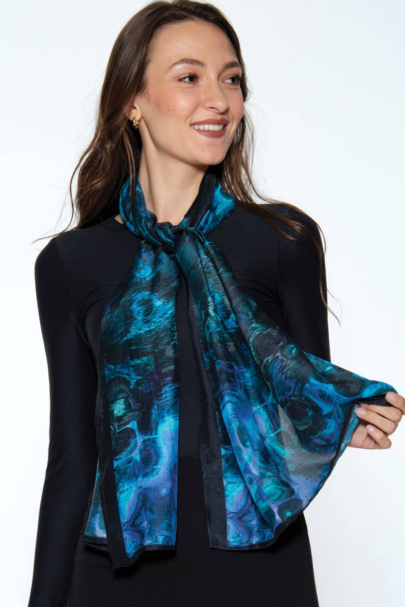 Samiya Schals: Blauer Abstrakt