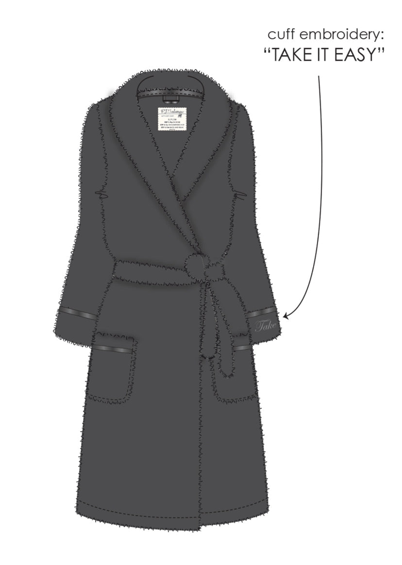 PJ Salvage Take it Easy Luxuriös Plush Robe Style RELPR - Kohle