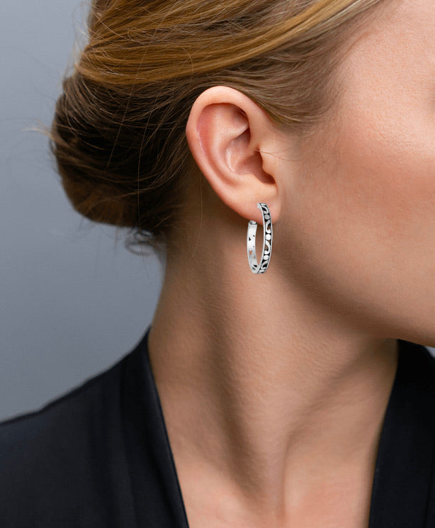 Brighton Contempo Mittelhoop Ohrringe Stil JE9720 - Silber