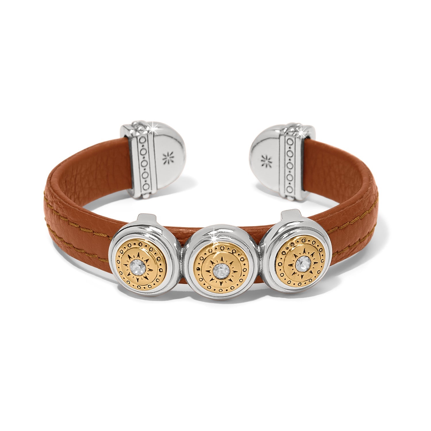 Mosaik Zwei Ton Leder Disc Manschette Armband