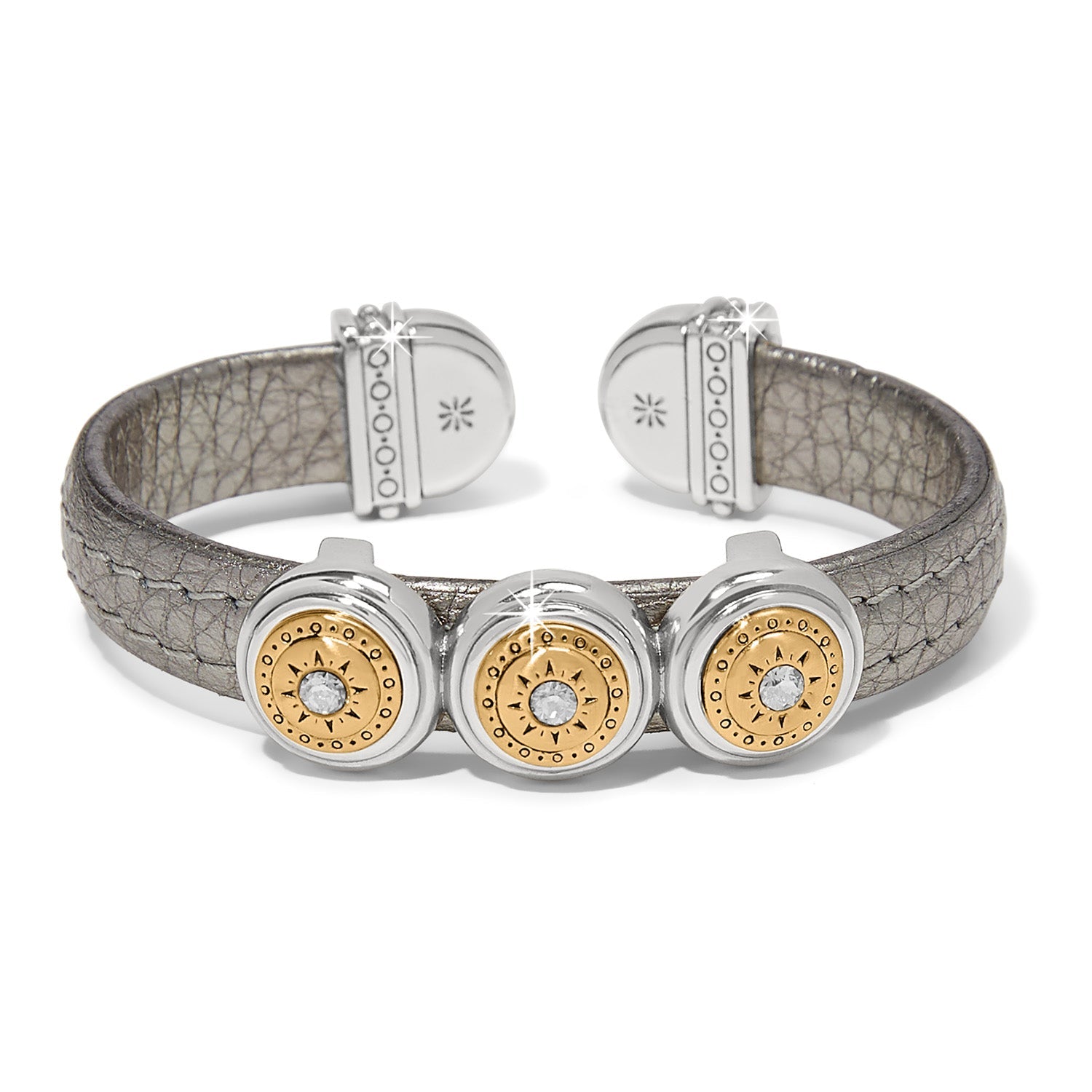 Mosaik Zwei Ton Leder Disc Manschette Armband